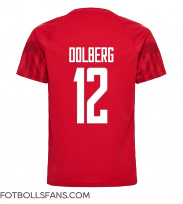 Danmark Kasper Dolberg #12 Replika Hemmatröja VM 2022 Kortärmad